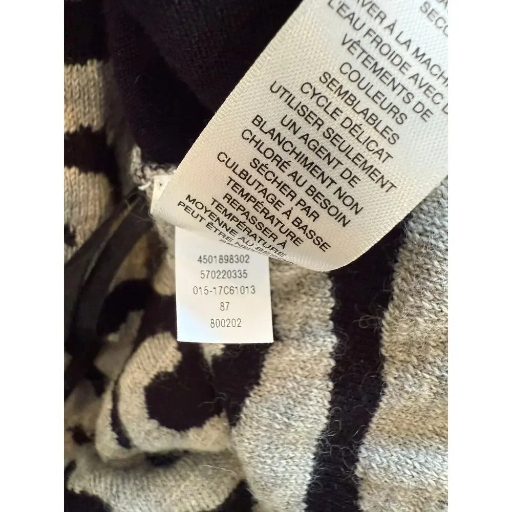 Chico's Patterned Wool Blend Full Zip Cardigan, Size 3
